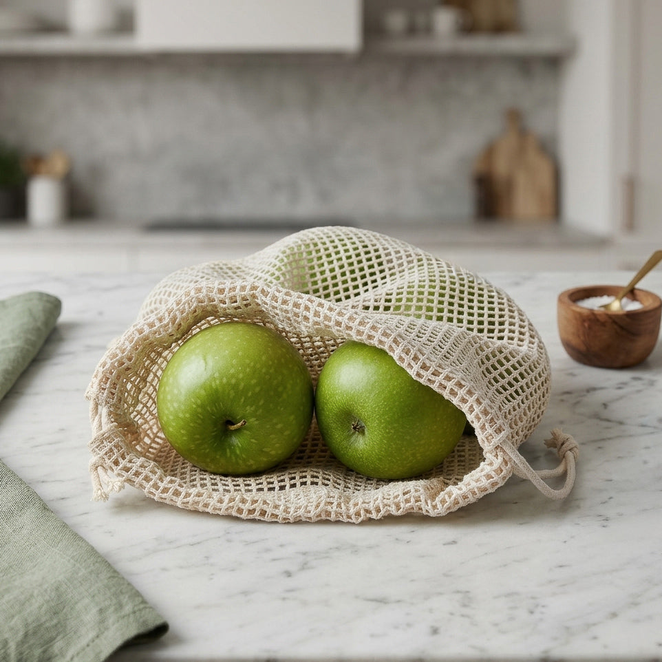 Reusable Cotton Mesh Produce Bag – Small
