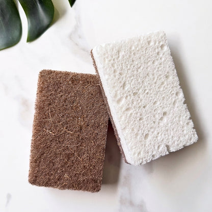 Compostable Kitchen Sponges – Cellulose & Coconut (2 Pack)